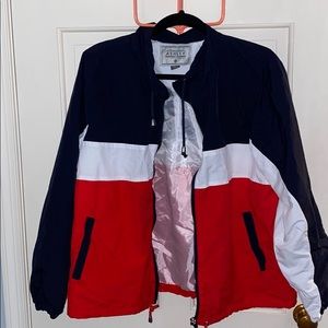 red white & blue windbreaker